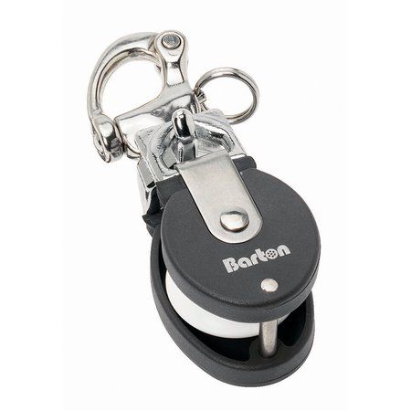 BARTON MARINE Size 2 Snatch Block w/Stainless Snap Shackle, 35mm Sheave 90301